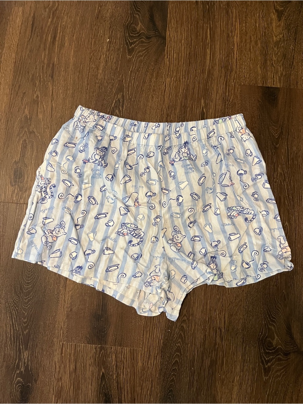 y2k winnie the pooh pajama pattern of characters like Tigger and Winnie the Pooh